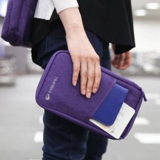 Travel Passport Wallet - Purple