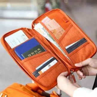 Travel Passport Wallet - Orange