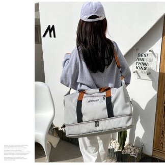 Large Capacity Weekend Travel Bag - Light Grey Color