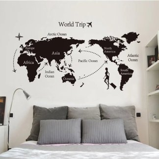 Wall Sticker - World Map Black