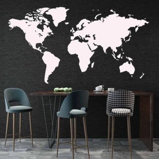 World Map Wall Sticker - Black or White