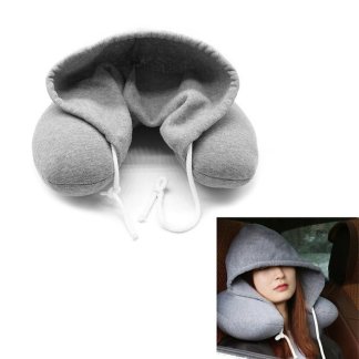Travel Neck Pillow with Hoodie - 4 Colors