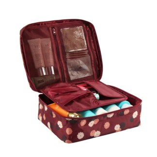 Cosmetics Toiletry Organizer Cube - Maroon